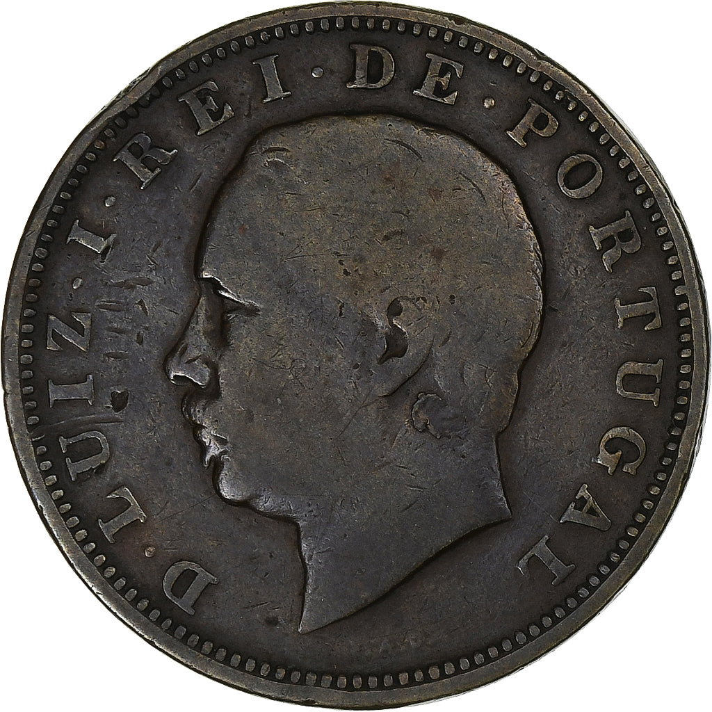 Portogallo, Luiz I, 20 Reis, 1883, Lisbon, Bronzo, MB, KM:527