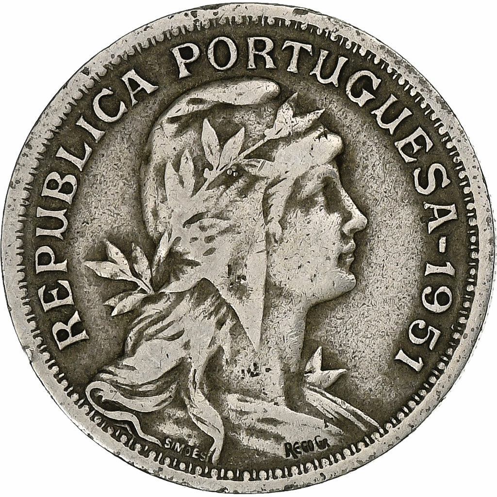 Portugal, 50 Centavos, 1951, Lisbon, Mosiądz niklowy, VF(20-25), KM:577