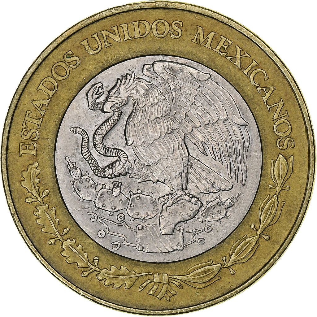 Mexico, 20 Pesos, Xiuhtecuhtli, 2000, Mexico, Bi-Metallic, AU(50-53), KM:637