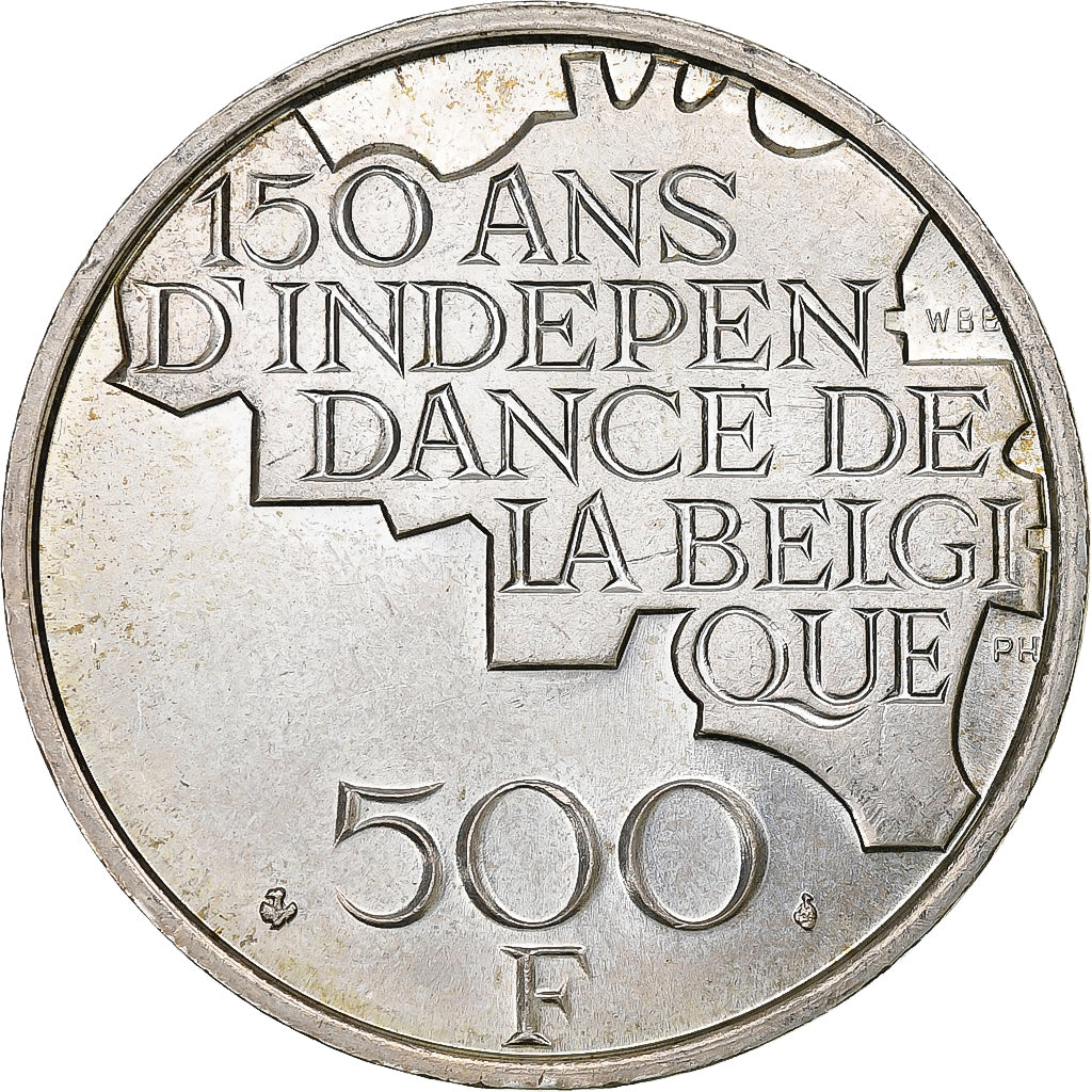 Belgium, Baudouin I, 500 Francs, Independence, 1980, Brussels, Silver