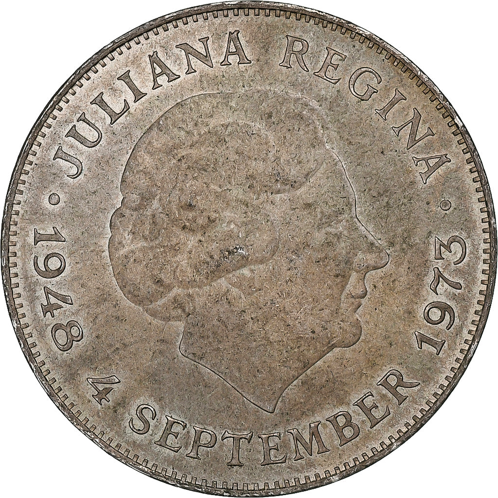 Paesi Bassi, Juliana, 10 Gulden, 1973, Utrecht, Argento, SPL-, KM:196