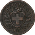 Switzerland, 2 Rappen, 1850, Paris, Bronze, EF(40-45), KM:4
