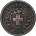 Szwajcaria, 2 Rappen, 1883, Bern, Brązowy, AU(55-58), KM:4