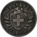 Switzerland, 2 Rappen, 1893, Bern, Bronze, EF(40-45), KM:4