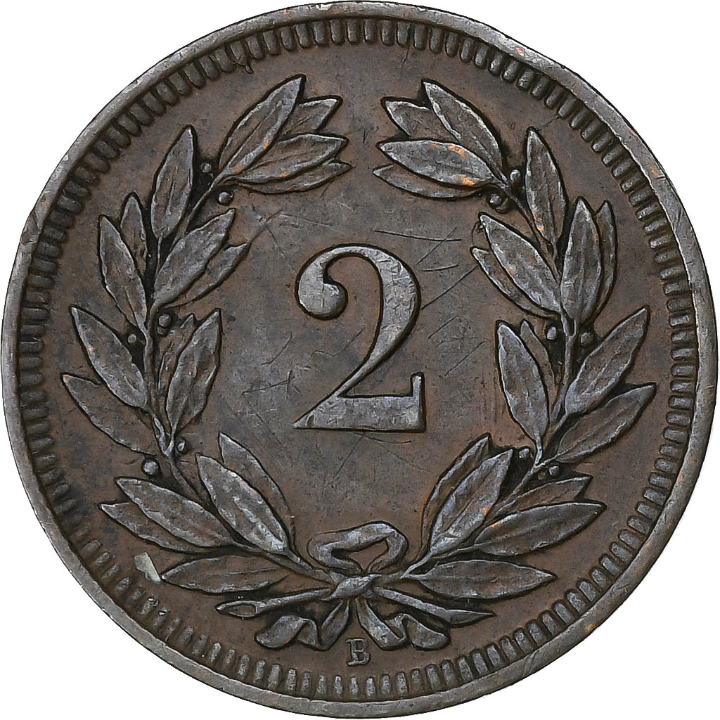 Suiza, 2 Rappen, 1897, Bern, Bronce, EBC, KM:4