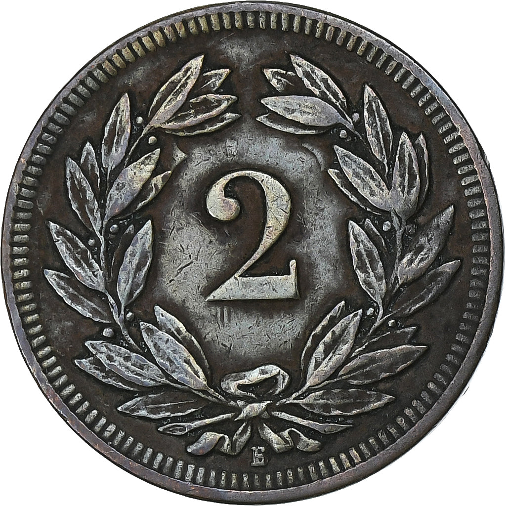 Switzerland, 2 Rappen, 1903, Bern, Bronze, EF(40-45), KM:4