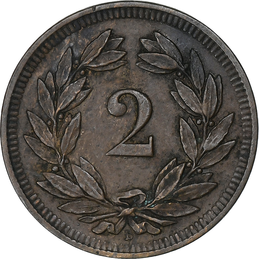 Switzerland, 2 Rappen, 1906, Bern, Bronze, AU(55-58), KM:4