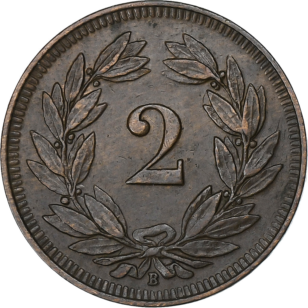 Switzerland, 2 Rappen, 1912, Bern, Bronze, AU(55-58), KM:4