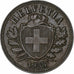 Svizzera, 2 Rappen, 1938, Bern, Bronzo, BB, KM:4.2a