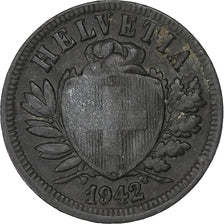 Switzerland, 2 Rappen, 1942, Bern, Zinc, VF(30-35), KM:4.2b