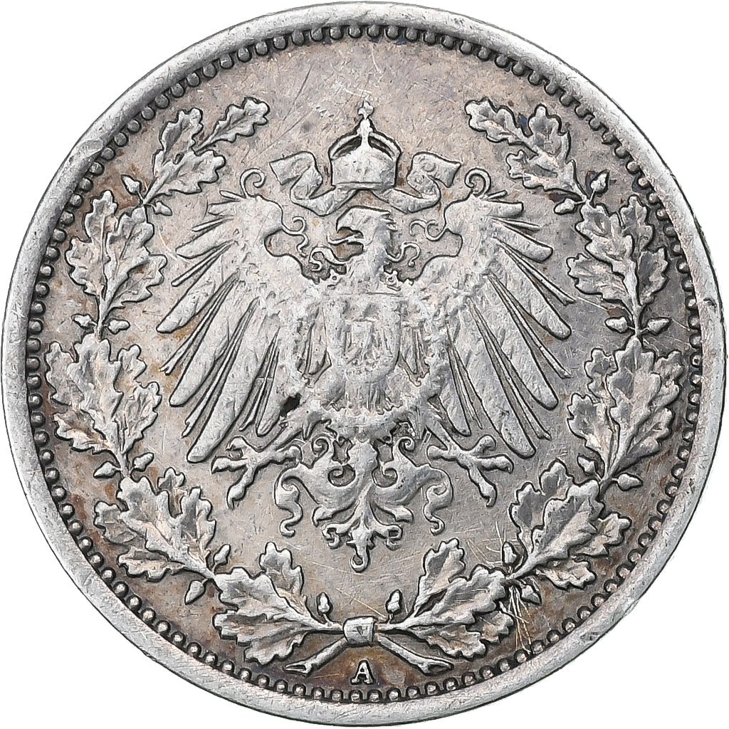 Germany, Wilhelm II, 1/2 Mark, 1918, Berlin, Silver, EF(40-45), KM:17