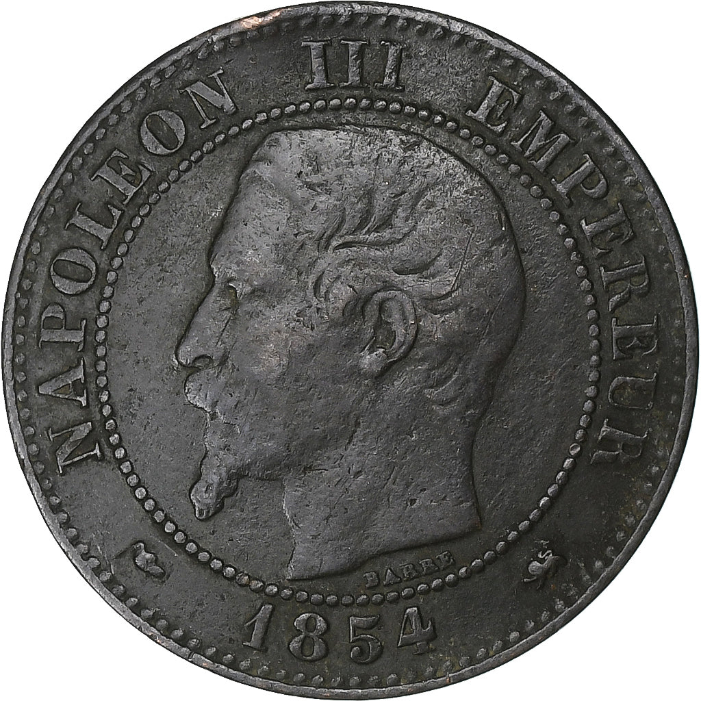 França, Napoleon III, 2 Centimes, 1854, Lyon, Bronze, EF(40-45), Gadoury:103
