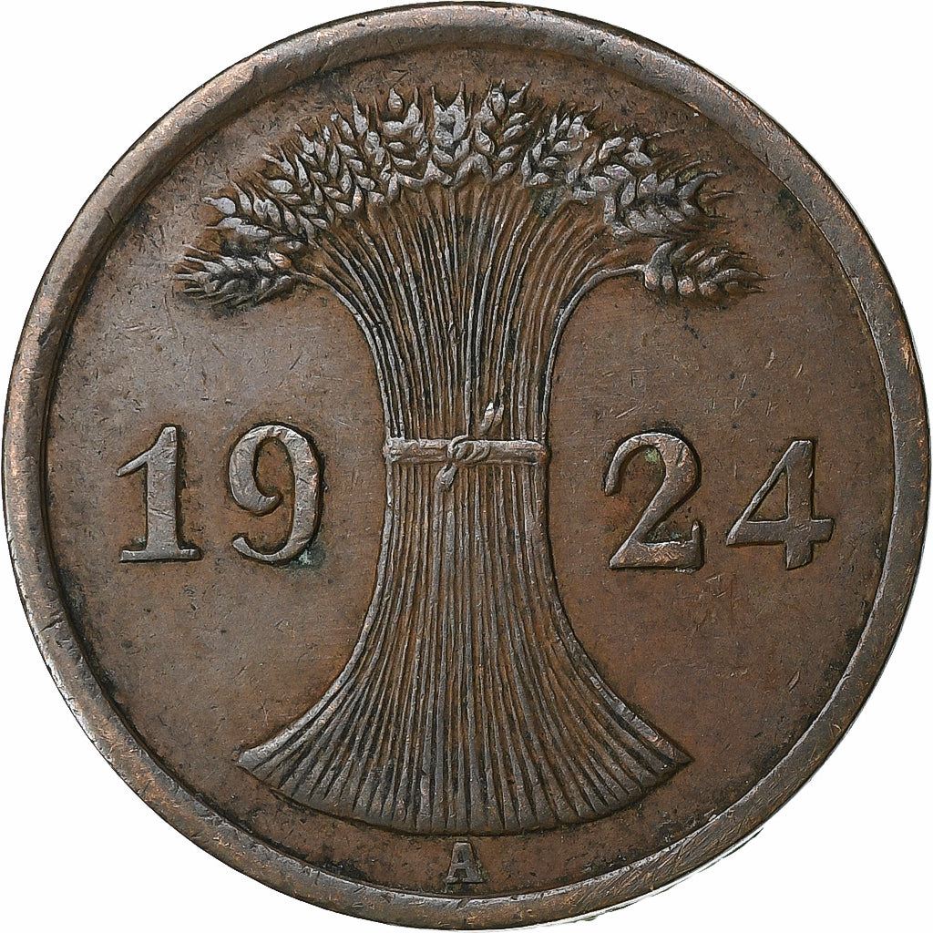 Alemanha, 2 Rentenpfennig, 1924, Berlin, Bronze, EF(40-45), KM:31