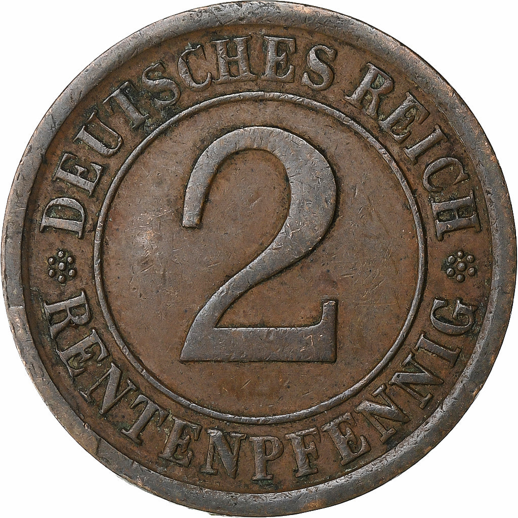 Alemanha, 2 Rentenpfennig, 1924, Berlin, Bronze, EF(40-45), KM:31
