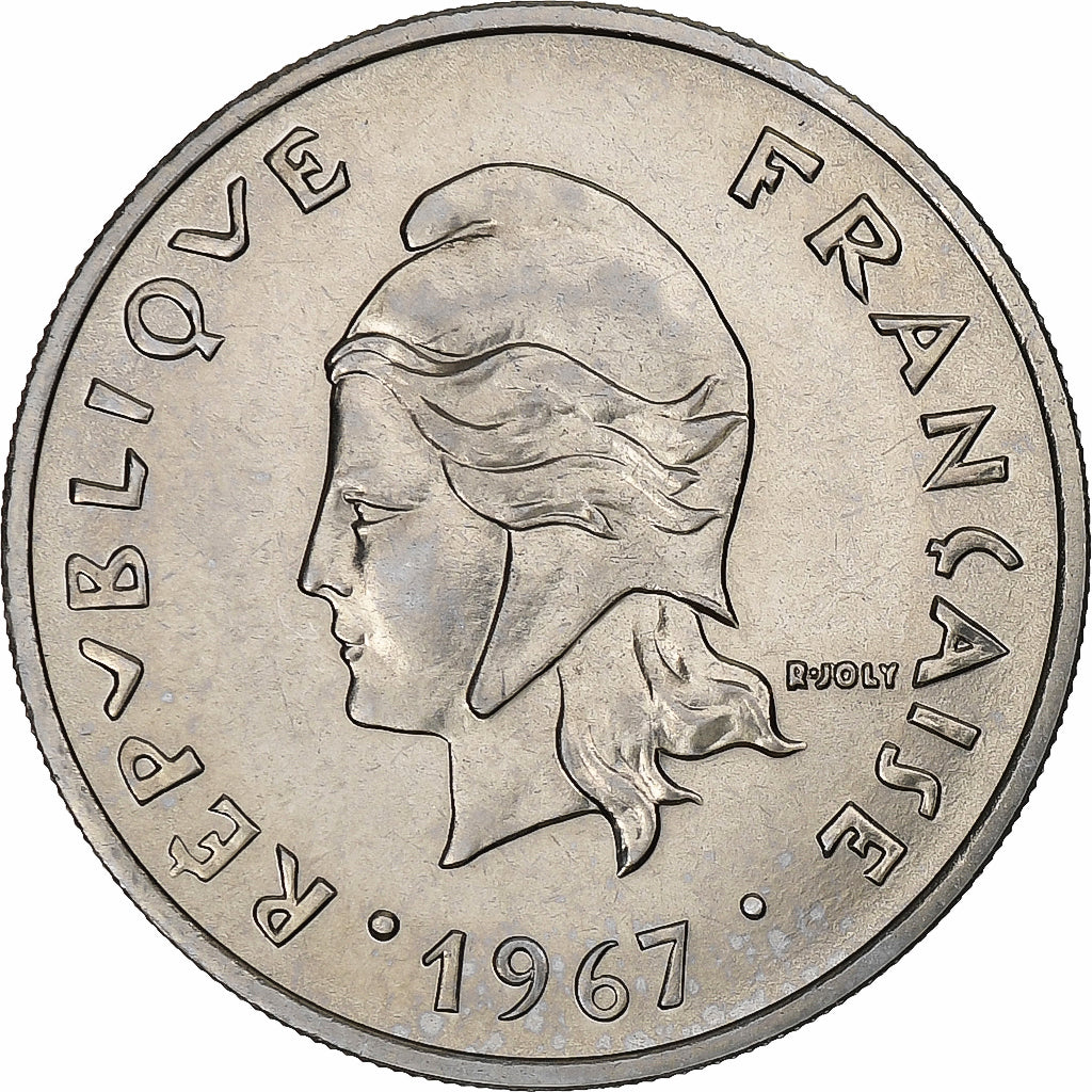 New Caledonia, 20 Francs, 1967, Paris, Proof, Nickel, MS(64), KM:6