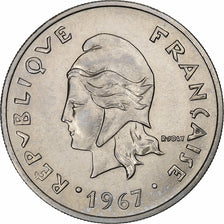 New Caledonia, 20 Francs, 1967, Paris, Proof, Nickel, MS(64), KM:6