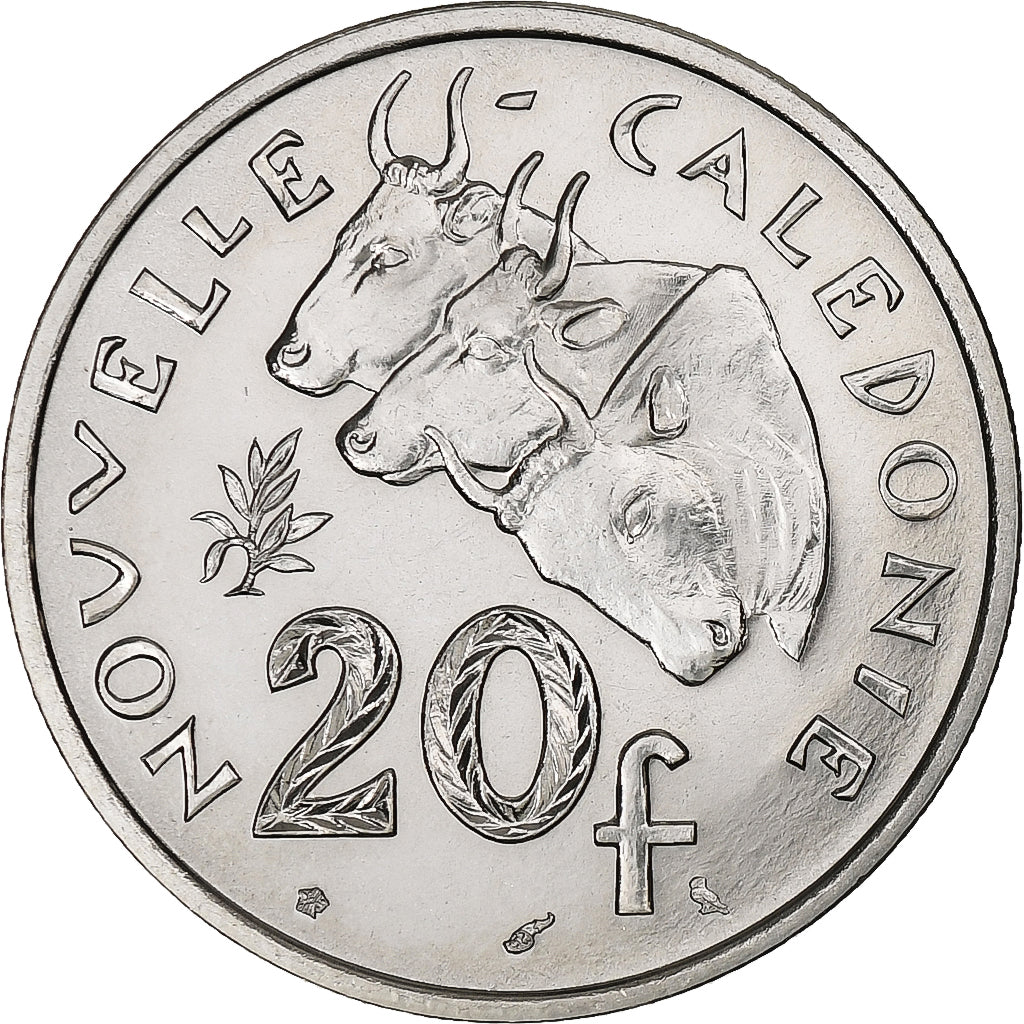 New Caledonia, 20 Francs, 1967, Paris, Proof, Nickel, MS(64), KM:6
