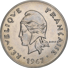 New Caledonia, 50 Francs, 1967, Paris, Proof, Nickel, MS(64), KM:12a