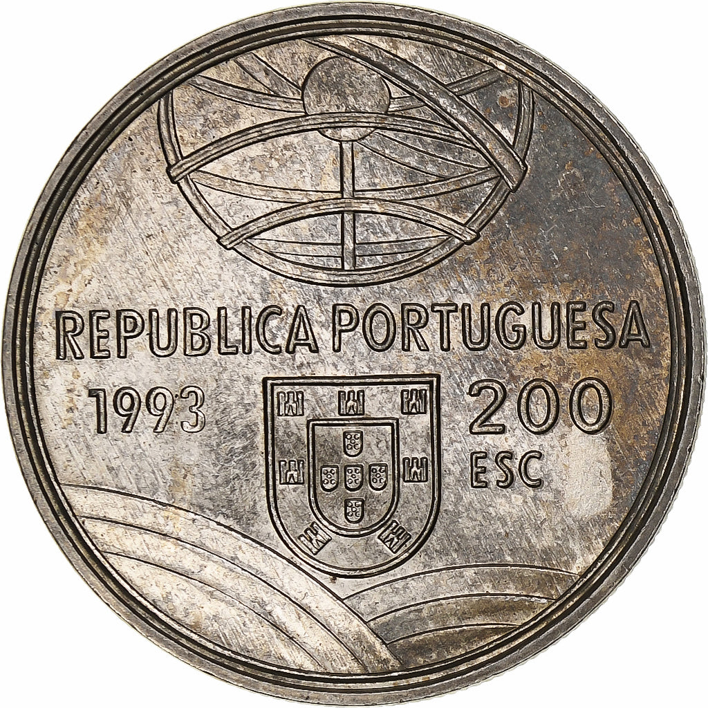 Portugal, 200 Escudos, Espingarda, 1993, Lisbon, Cobre-níquel, AU(55-58)