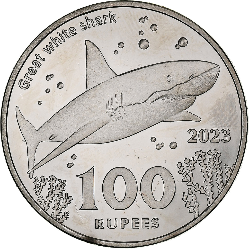 COCOS (KEELING) ISLANDS, 100 Rupees, Shark, 2023, Kupfer-Nickel, UNZ