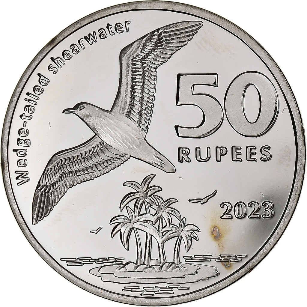 COCOS (KEELING) ISLANDS, 50 Rupees, Shearwater bird, 2023, Copper-nickel, MS(63)