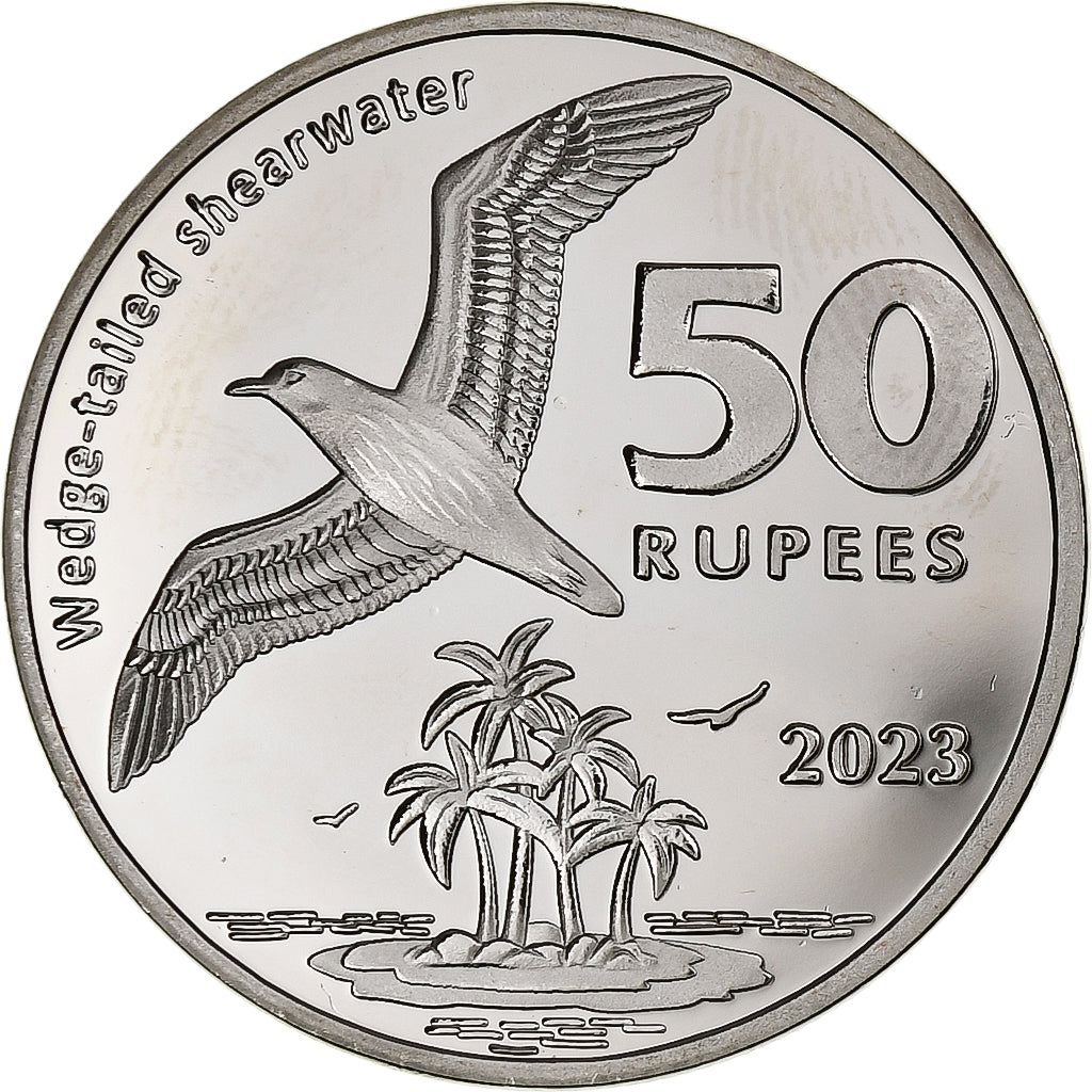 COCOS (KEELING) ISLANDS, 50 Rupees, Shearwater bird, 2023, Copper-nickel, MS(63)