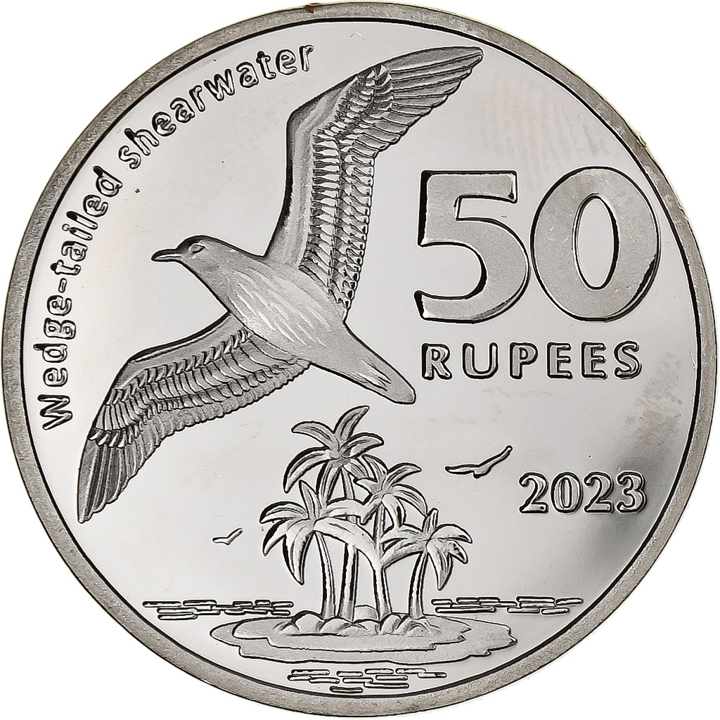 COCOS (KEELING) ISLANDS, 50 Rupees, Shearwater bird, 2023, Cupro-nickel, SPL