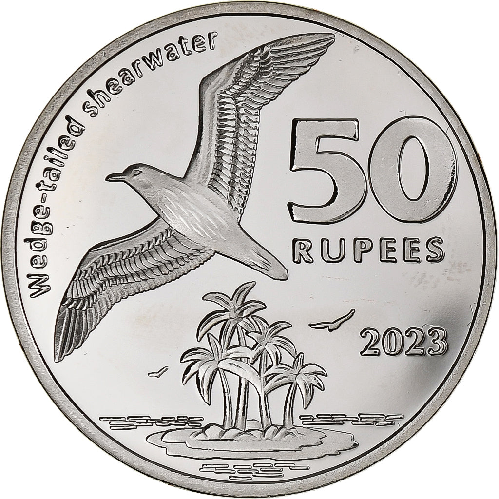 COCOS (KEELING) ISLANDS, 50 Rupees, Shearwater bird, 2023, Cupro-nikkel, UNC-
