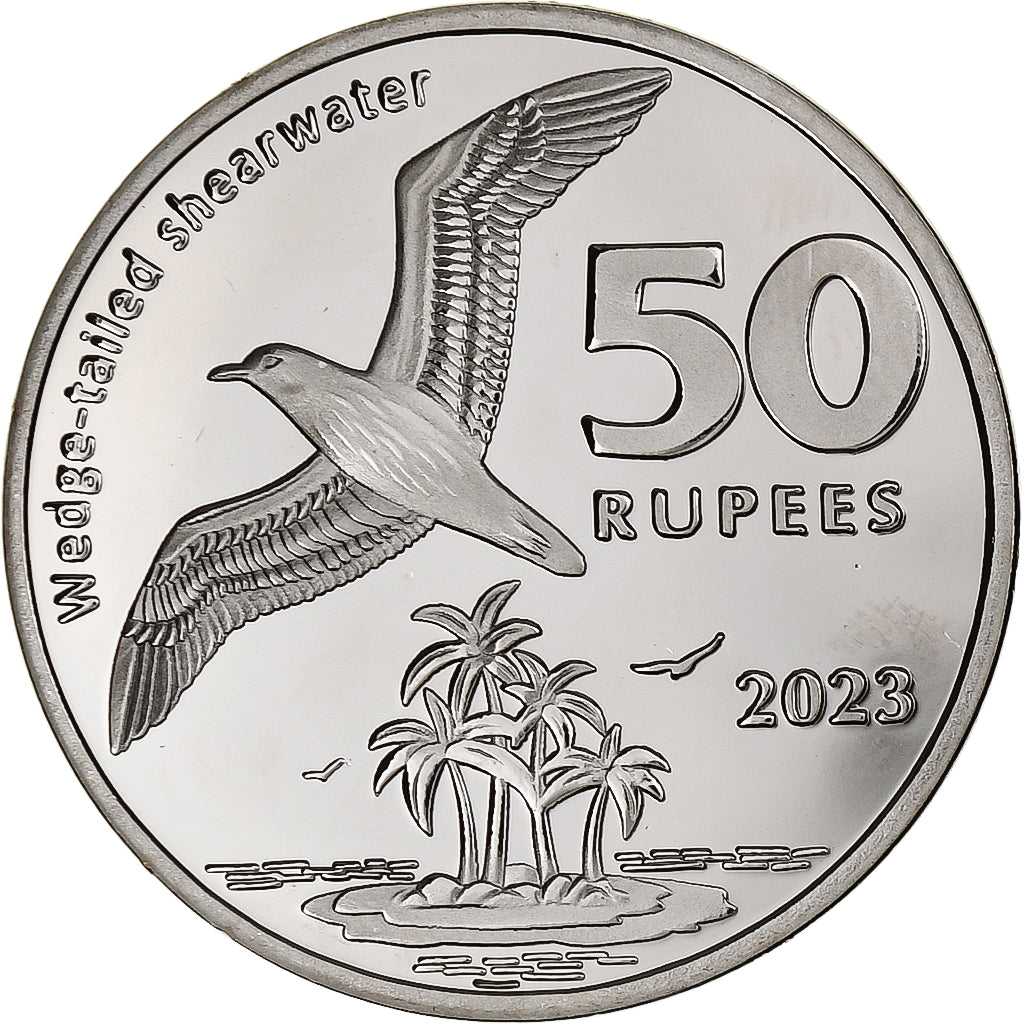 COCOS (KEELING) ISLANDS, 50 Rupees, Shearwater bird, 2023, Cobre - níquel, SC