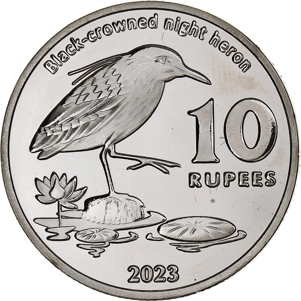 COCOS (KEELING) ISLANDS, 10 Rupees, Night heron, 2023, Cupro-nickel, SPL