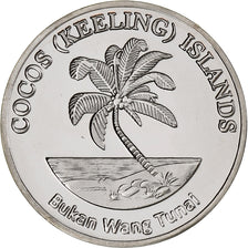 COCOS (KEELING) ISLANDS, 5 Rupees, Butterflyfish, 2023, Kupfer-Nickel, UNZ