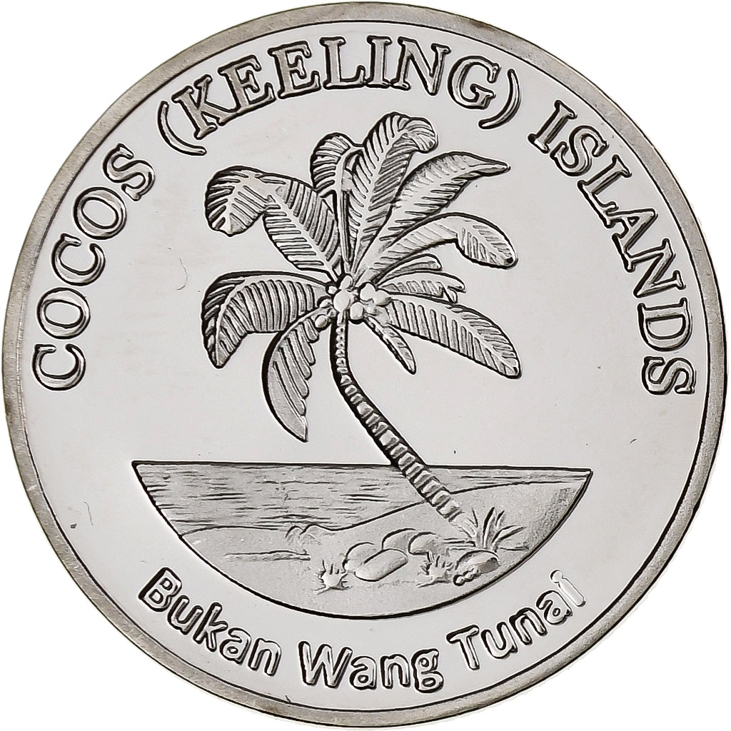 COCOS (KEELING) ISLANDS, 5 Rupees, Butterflyfish, 2023, Cobre - níquel, SC