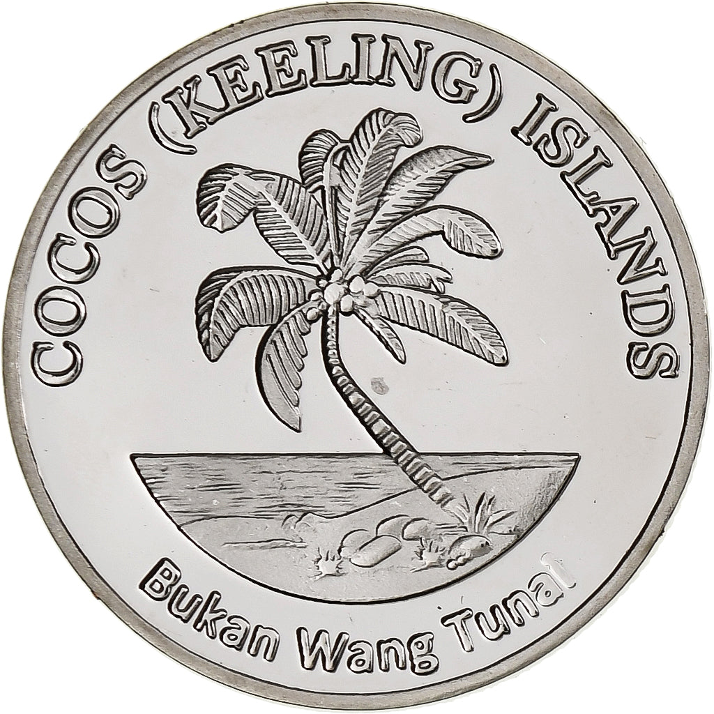 COCOS (KEELING) ISLANDS, 5 Rupees, Butterflyfish, 2023, Cobre - níquel, SC