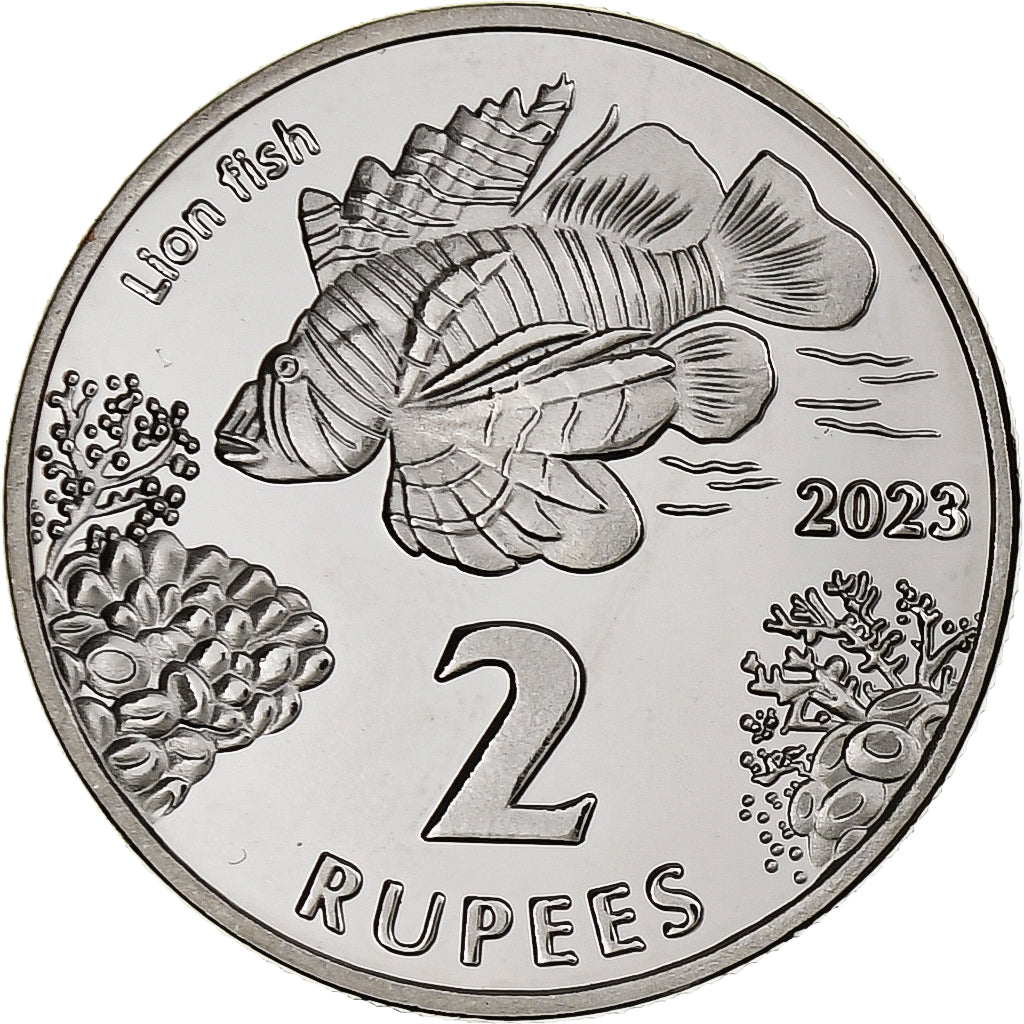 COCOS (KEELING) ISLANDS, 2 Rupees, Lionfish, 2023, Rame-nichel, SPL
