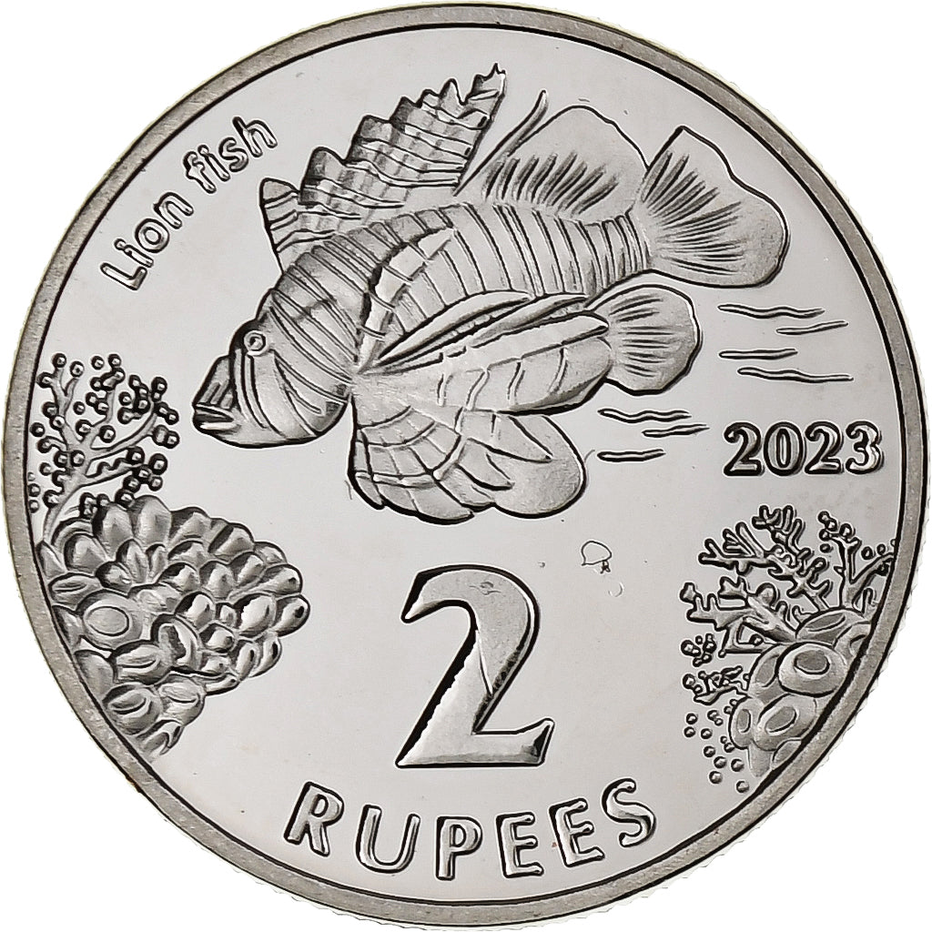 COCOS (KEELING) ISLANDS, 2 Rupees, Lionfish, 2023, Kupfer-Nickel, UNZ