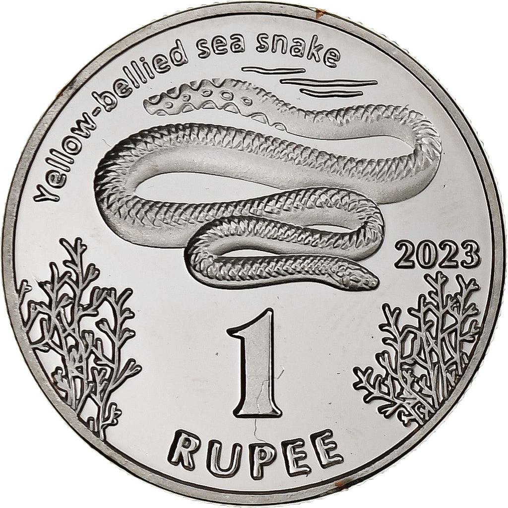 COCOS (KEELING) ISLANDS, Rupee, Snake, 2023, Miedź-Nikiel, MS(63)