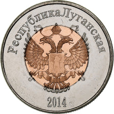 Ukraine, 10 Roubles, Lugansk, 2014, Bimetallic, MS(63)