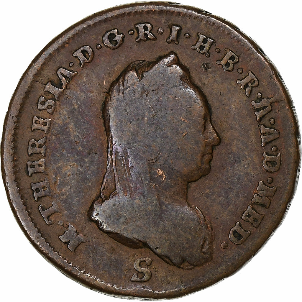Duchy of Milan, Maria Theresa, Soldo, 1777, Smolník, Cobre, VF(20-25), KM:186
