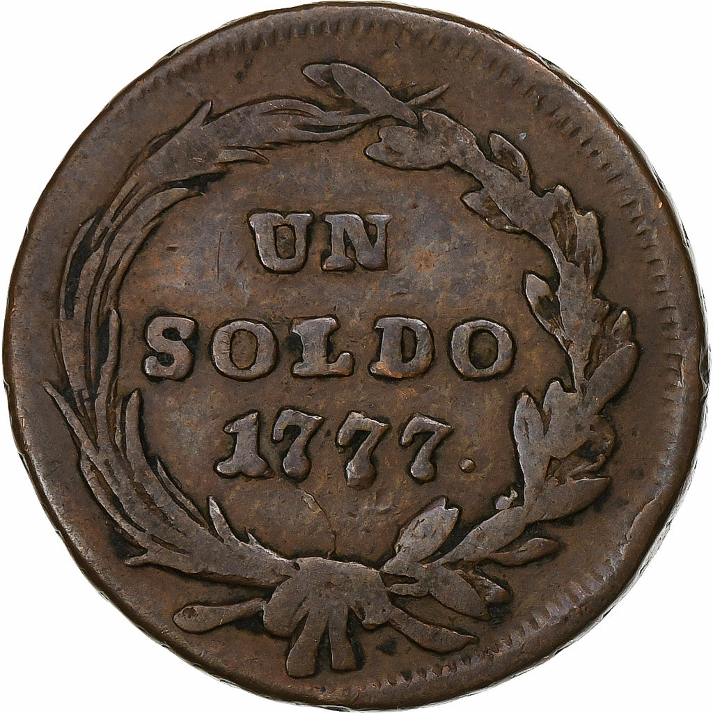 Duchy of Milan, Maria Theresa, Soldo, 1777, Smolník, Cobre, VF(20-25), KM:186