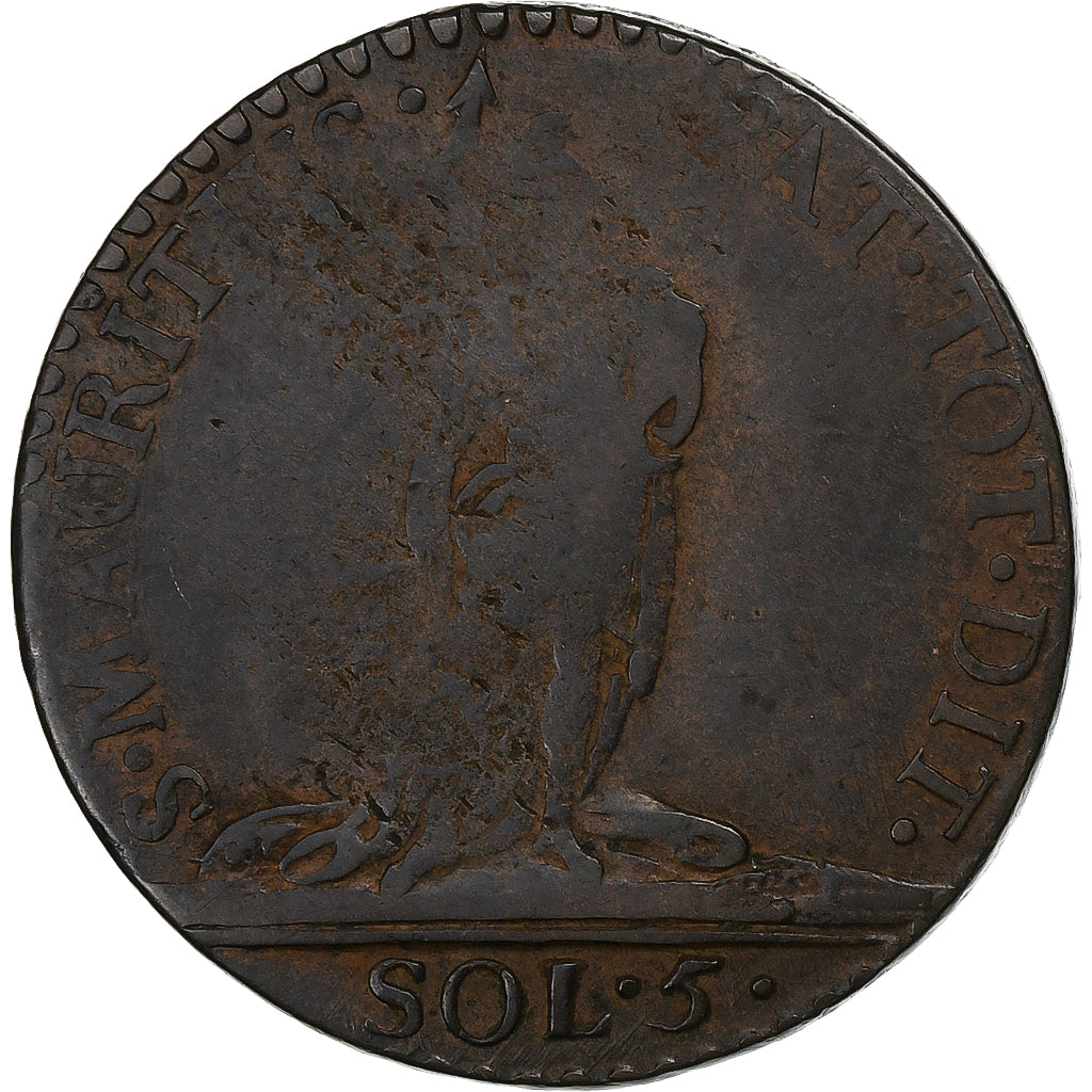 Duchy of Savoy, Vittorio Amedeo III, 5 Soldi, 1796, Torino, Billon, VF(20-25)