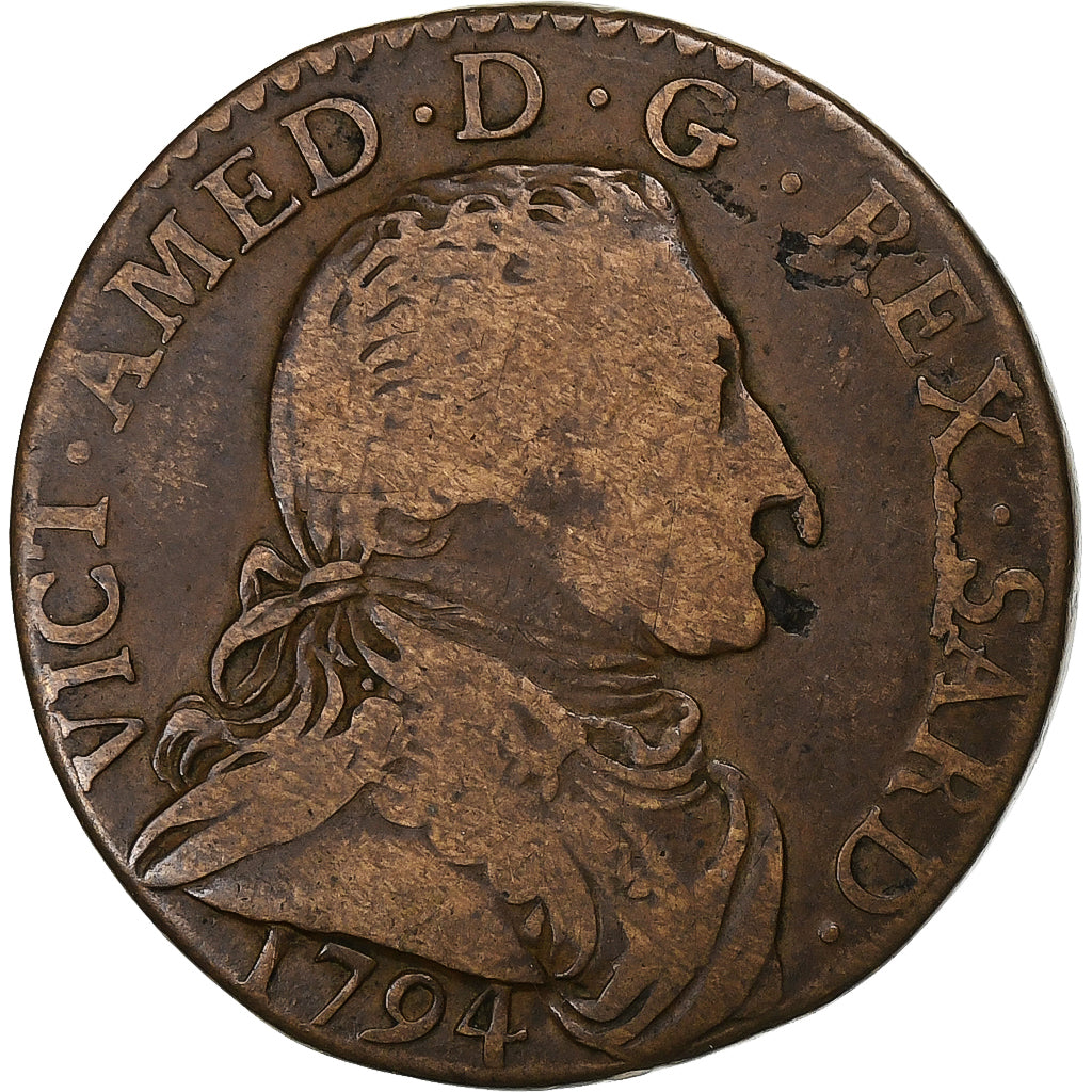 Duchy of Savoy, Vittorio Amedeo III, 5 Soldi, 1794, Torino, Billon, FR, KM:91