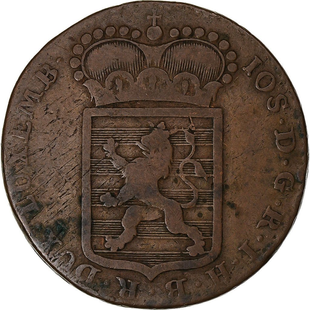 Luxembourg, Joseph II, Sol, 1786, Brussels, Copper, VF(30-35), KM:11