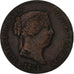 Hiszpania, Isabel II, 25 Cents, 1864, Barcelona, Miedź, VF(30-35), KM:615