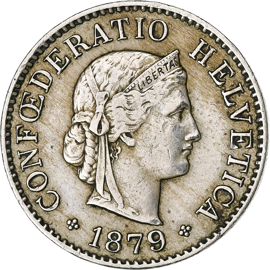 Switzerland, 5 Rappen, Libertas, 1879, Bern, Copper-nickel, EF(40-45), KM:26