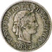 Svizzera, 5 Rappen, Libertas, 1887, Bern, Rame-nichel, MB, KM:26