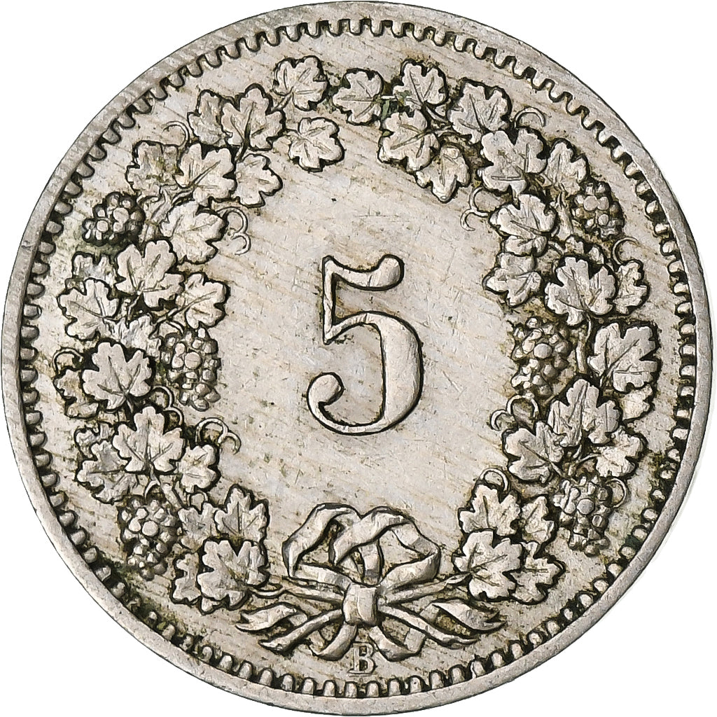 Suiza, 5 Rappen, Libertas, 1888, Bern, Cobre - níquel, BC+, KM:26