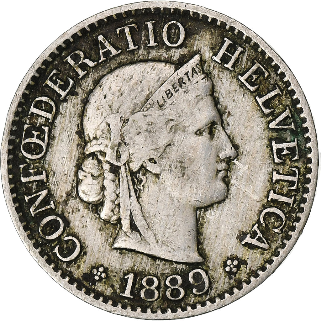 Schweiz, 5 Rappen, Libertas, 1889, Bern, Kupfer-Nickel, S, KM:26