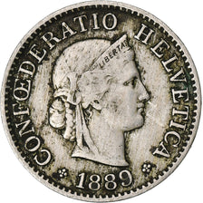 Schweiz, 5 Rappen, Libertas, 1889, Bern, Kupfer-Nickel, S, KM:26