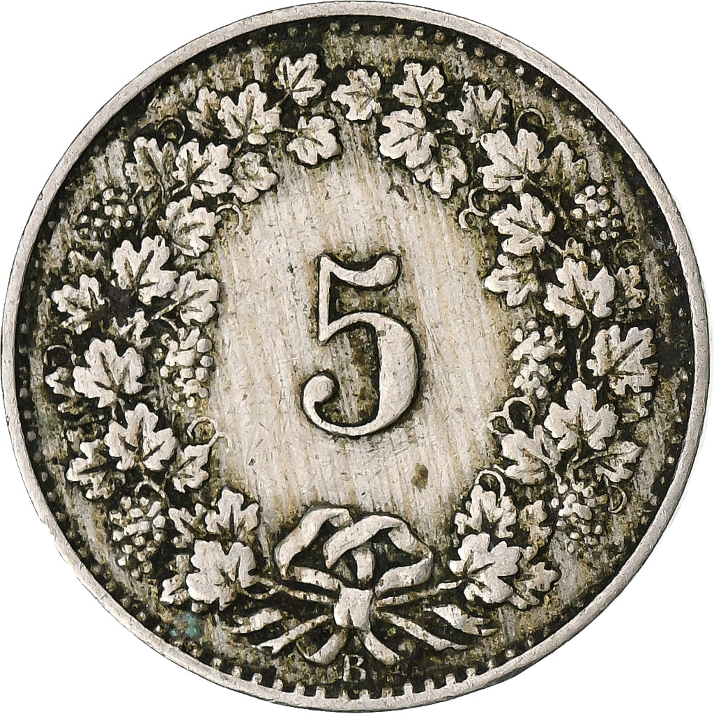 Schweiz, 5 Rappen, Libertas, 1889, Bern, Kupfer-Nickel, S, KM:26