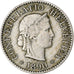 Switzerland, 5 Rappen, Libertas, 1890, Bern, Copper-nickel, VF(20-25), KM:26